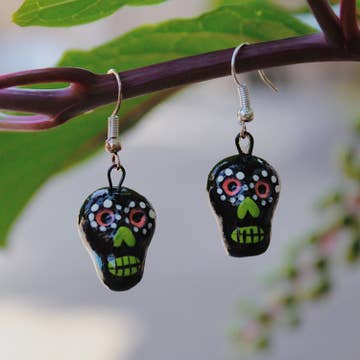 Assorted Skeleton Painted Ceramic Earrings