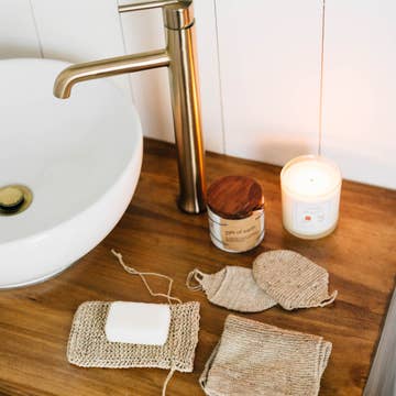 Natural Crochet Hemp Scrubbie Soap Bag (4&quot; x 6&quot;)