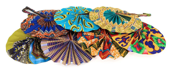 African Fabric Folding Fan