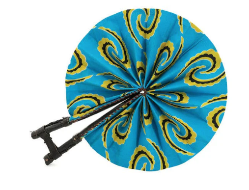 African Fabric Folding Fan