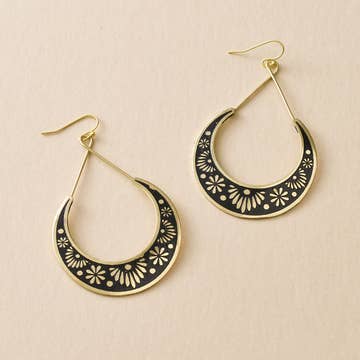 Crescent Moon Hoop Earrings