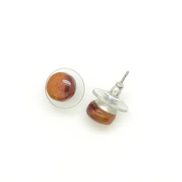 Round Glass Stud Earrings - Assorted