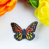 Gourd/Fabric/Crystal Monarch Butterfly Pin (3&quot; L)