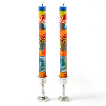 Summer Handpainted Taper Candle - Set of 2