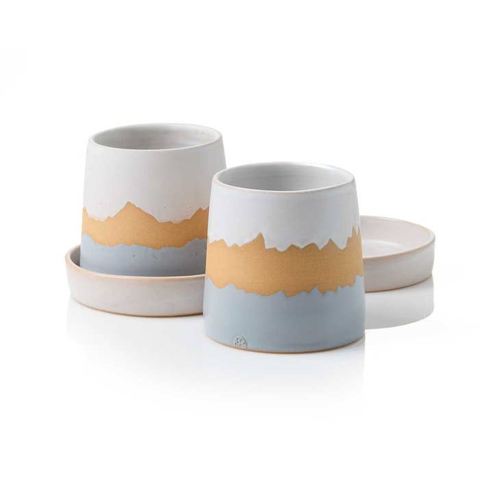 Mountain Design Ceramic Planter