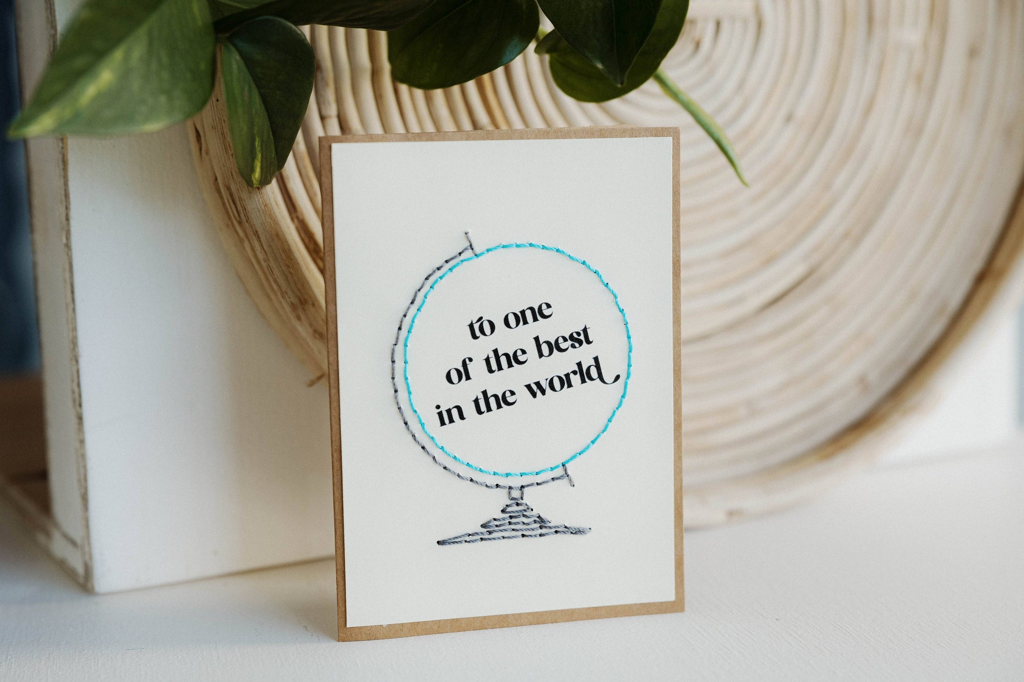 Best in the World Stitched Greeting Card