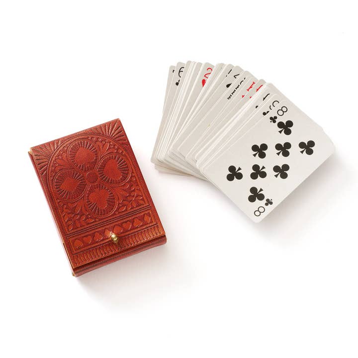 Embossed Leather Case/Playing Cards