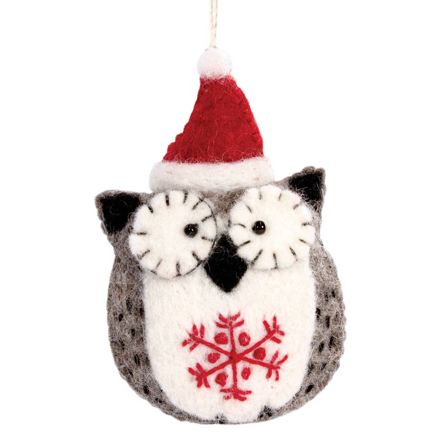 Owl Snowflake Felt Ornament