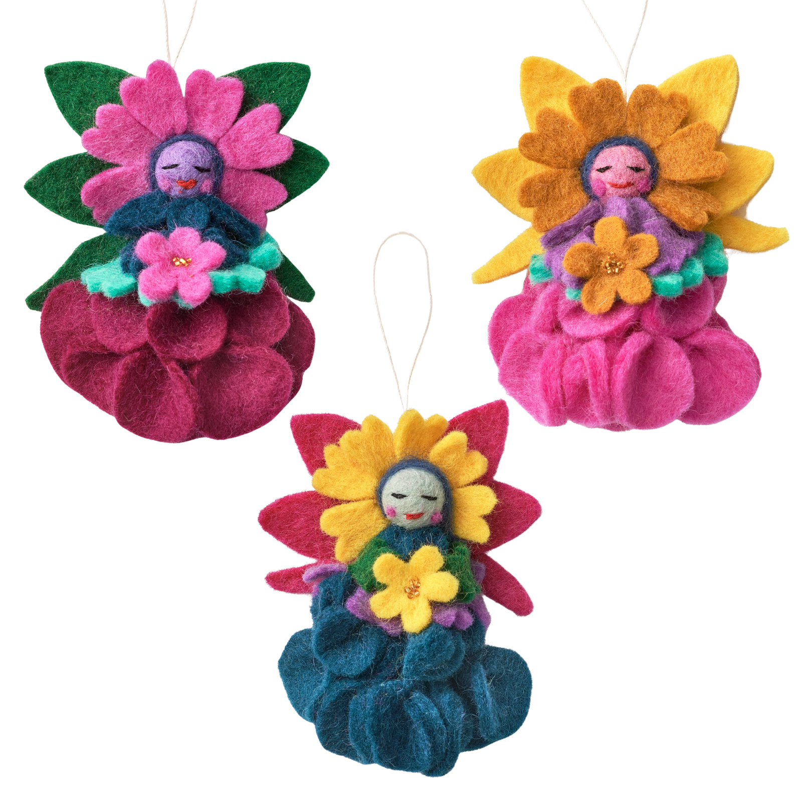 Felt Flower Angel Ornament