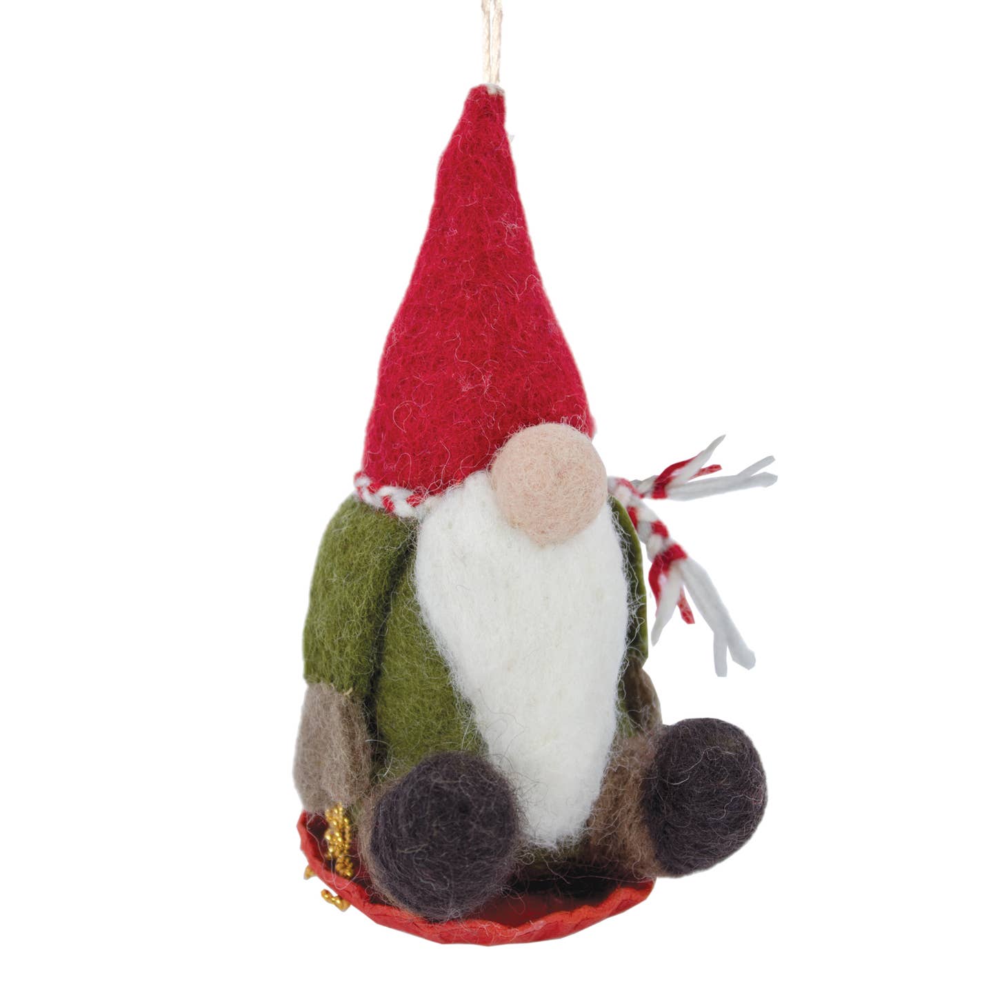 Sledding Gnome Felt Ornament