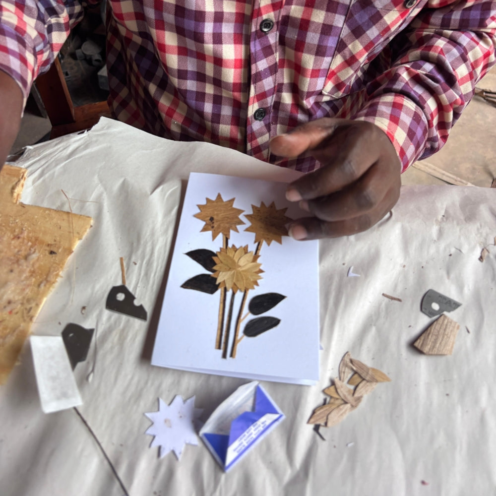 Handcrafted Banana Fiber &amp; Kitenge Balloon Card