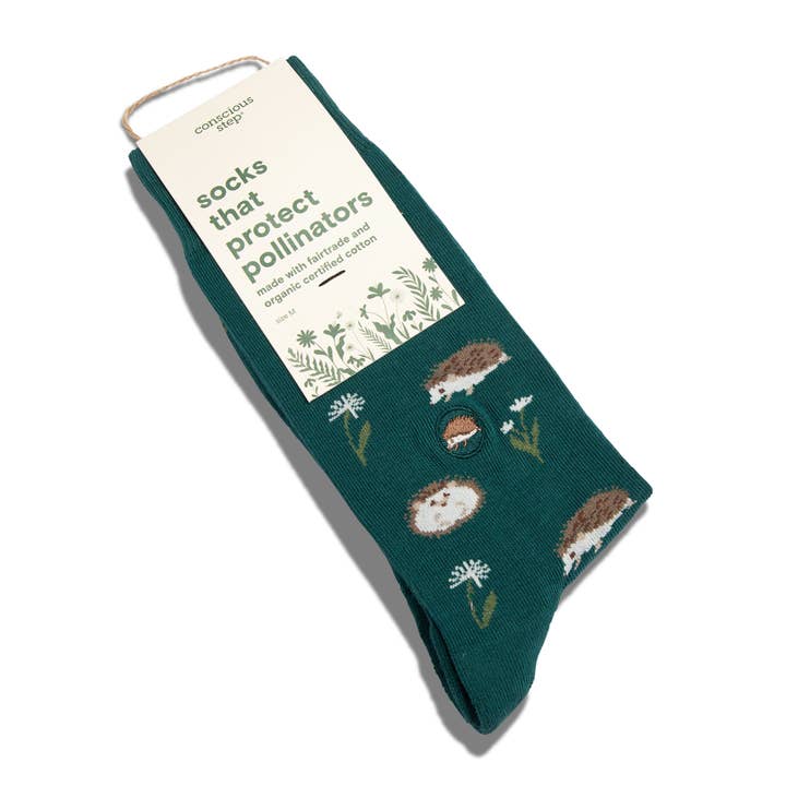 Green Protect Hedgehogs Socks