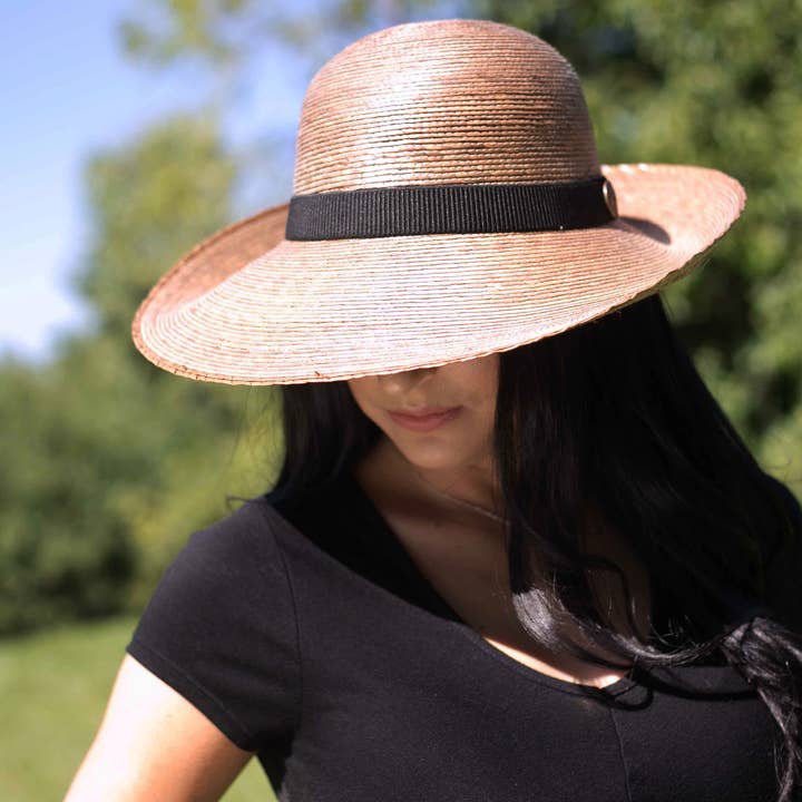 Asymmetrical Brim Palm Chloe Hat