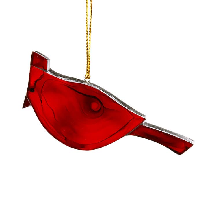 Cardinal Mosaic Glass Ornament