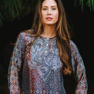 Steel Blue Deena Embroidered Tunic