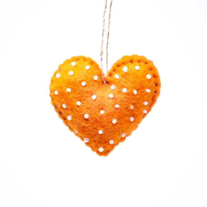 Mini Heart Handmade Felt Ornament