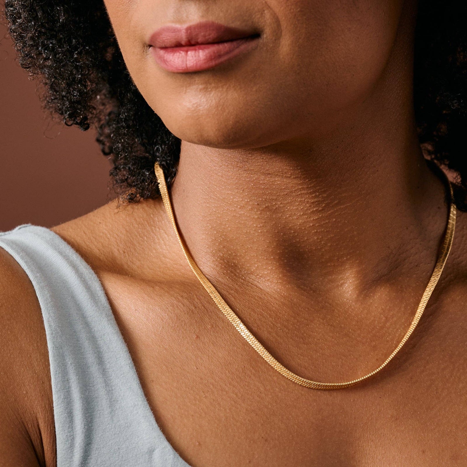 Gold Tone Snake Necklace