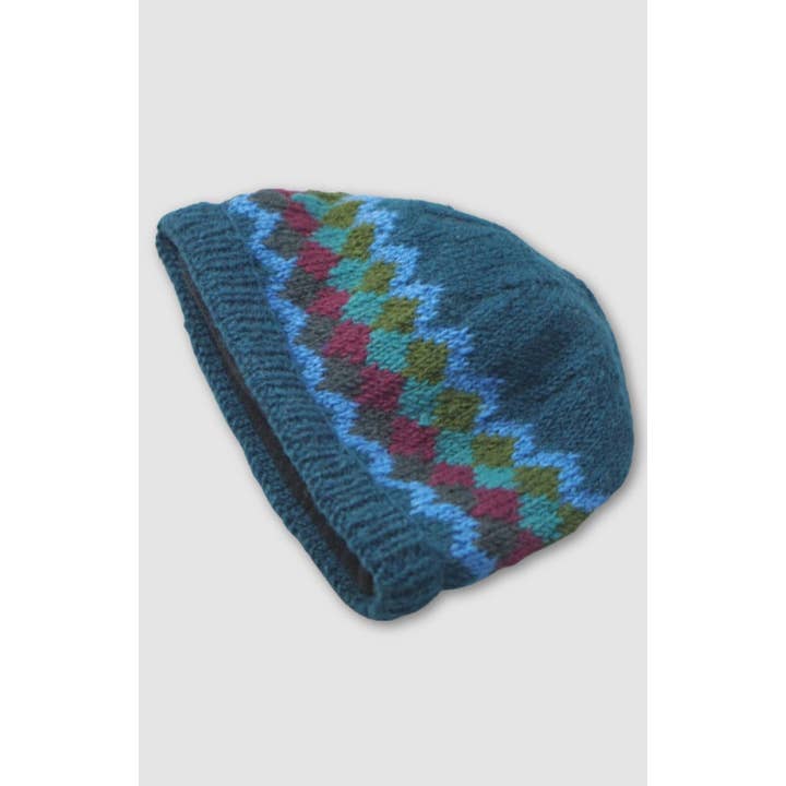 Diamond Pattern Lined Wool Hat
