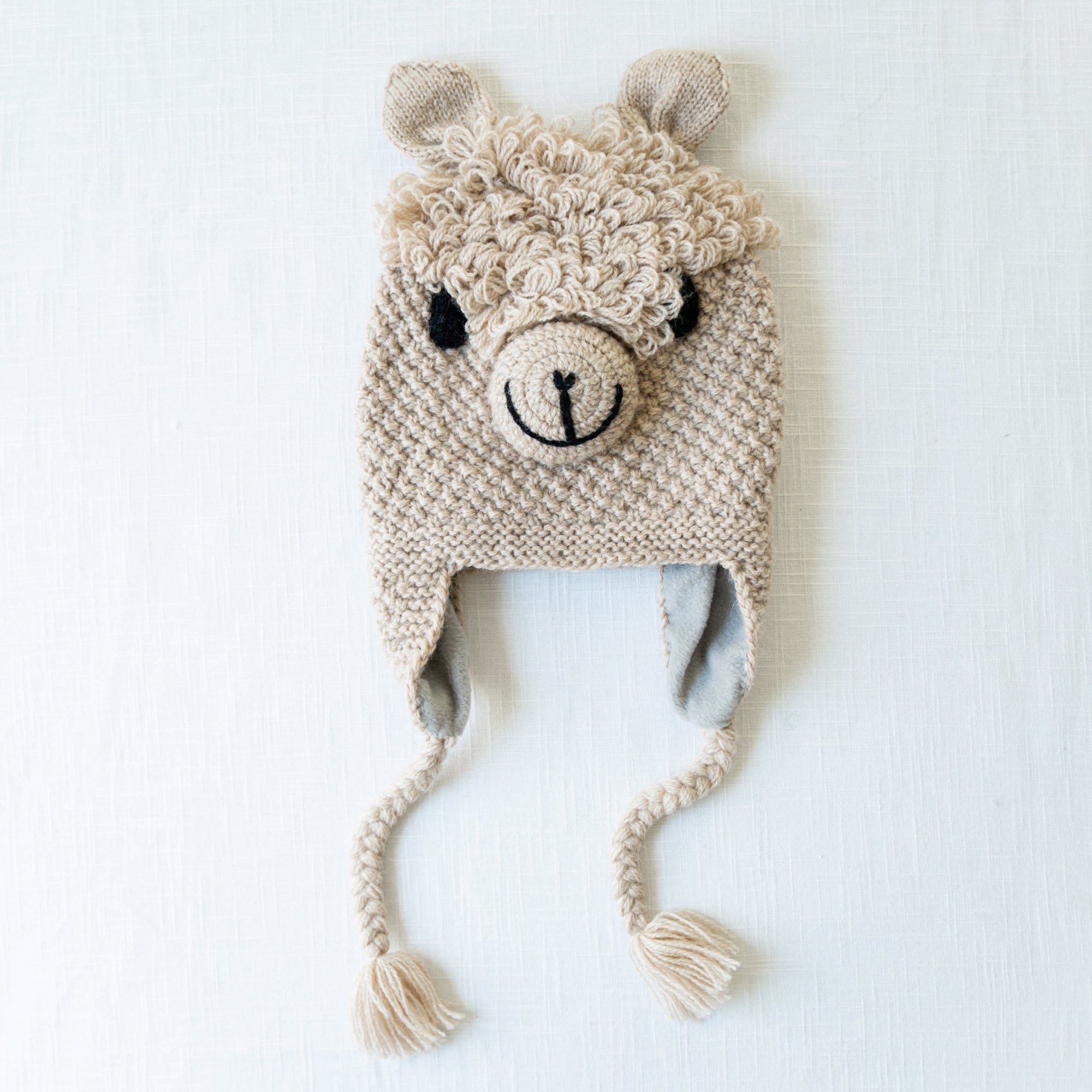 Adult Fleece-Lined Alpaca Blend Animal Hat