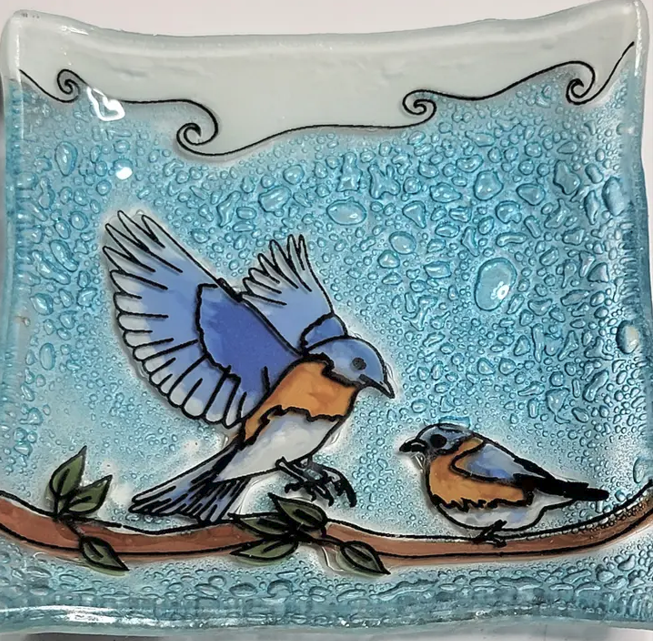 Square Fused Glass Dish - Assorted Design
