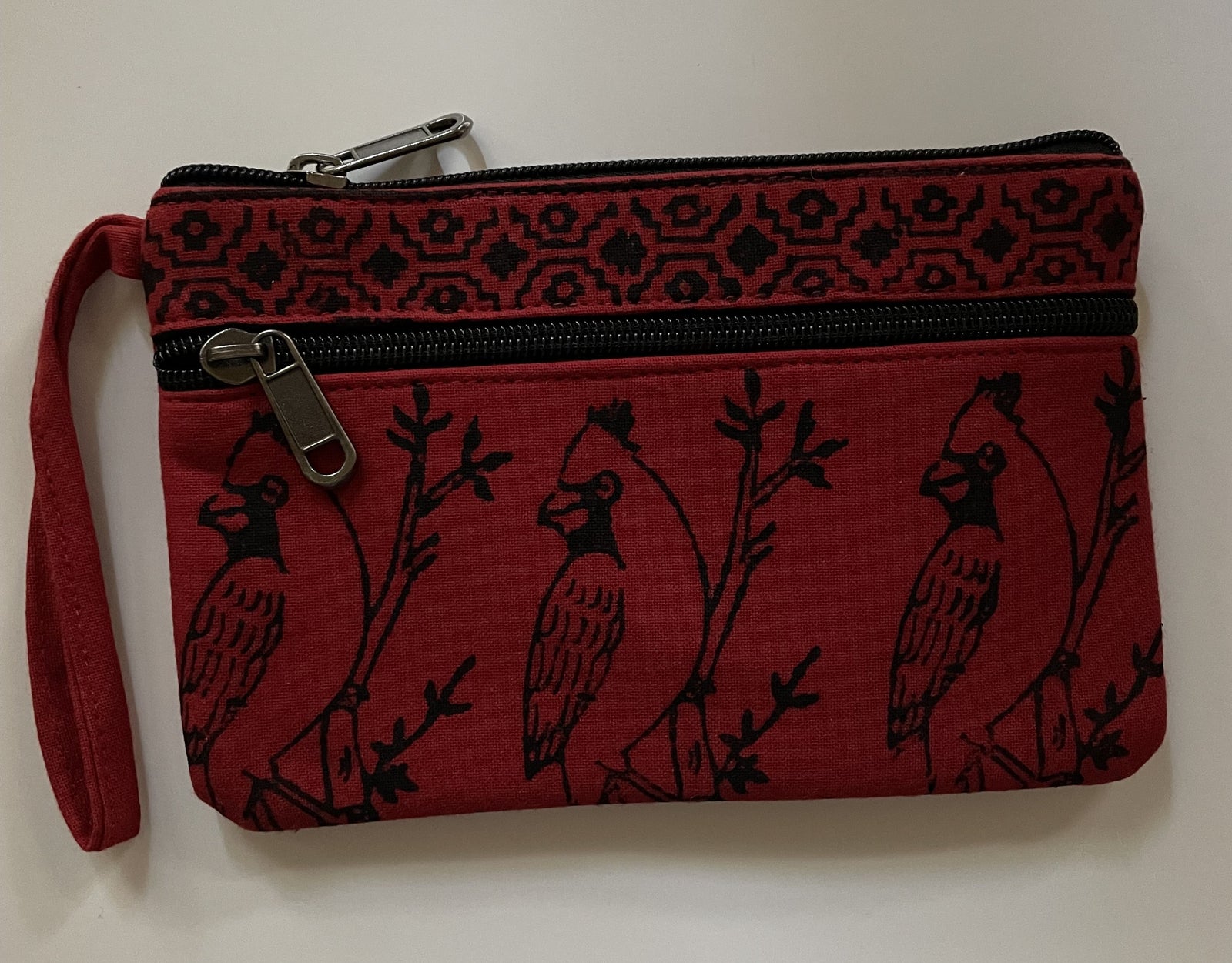 Cardinal Wristlet Clutch Blockprint - Ram Shekhar