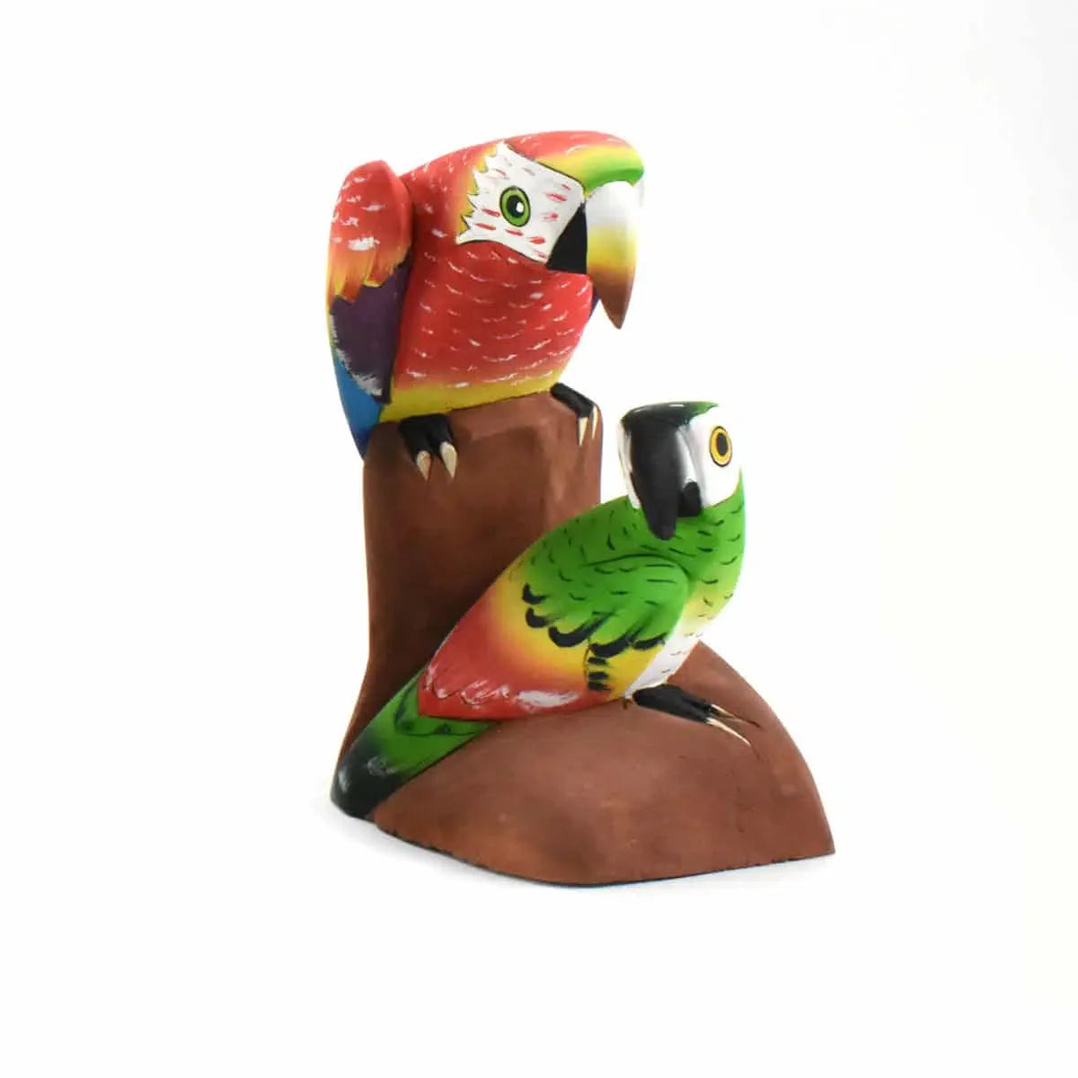 Balsa Wood Painted Sculpture Parrot/Animal (9&quot; H)