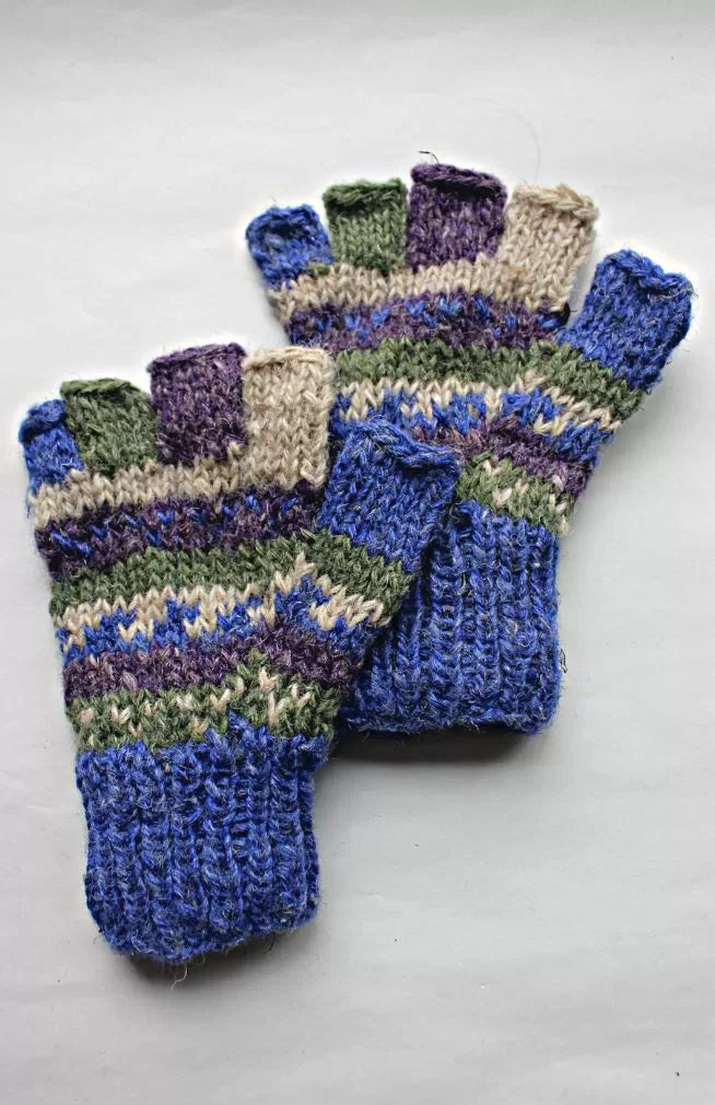 Fingerless Hemp/Wool Gloves - Assorted