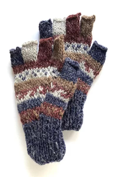 Fingerless Hemp/Wool Gloves - Assorted