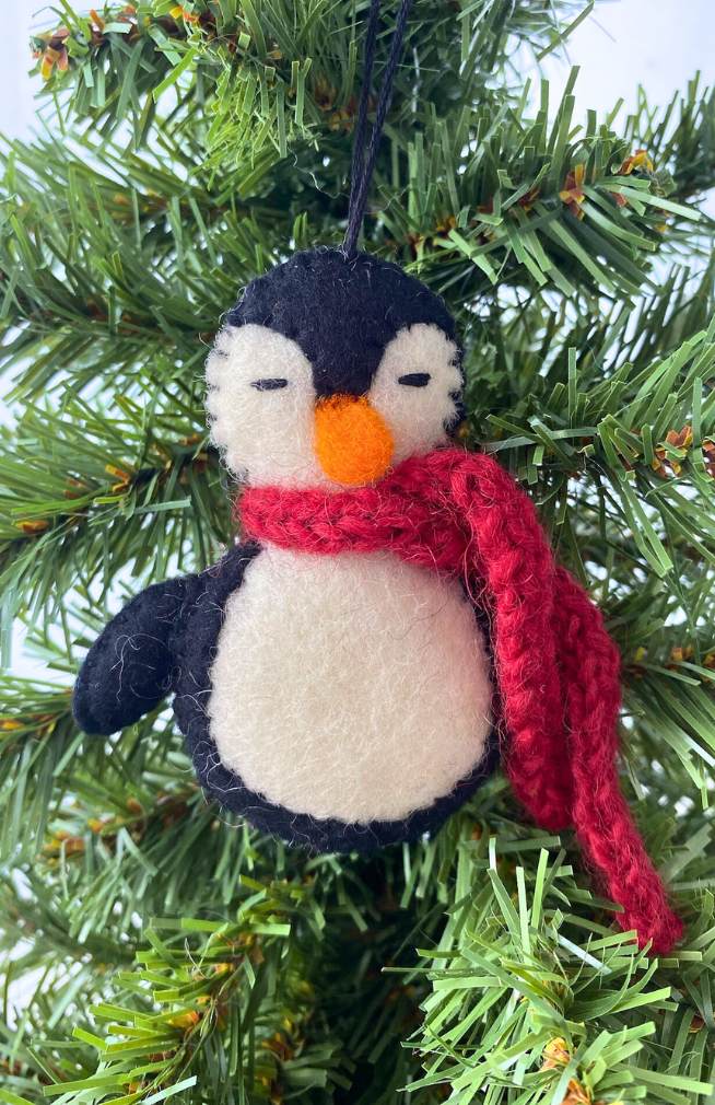 Felt Penguin Ornament with Scarf
