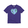 Globe T-Shirt Premium Cotton Purple with Short Sleeves - GOEX