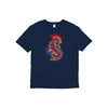 Rooster T-Shirt Premium Cotton Navy with Short Sleeves - GOEX