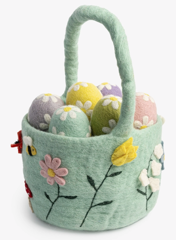 Floral Felt Basket