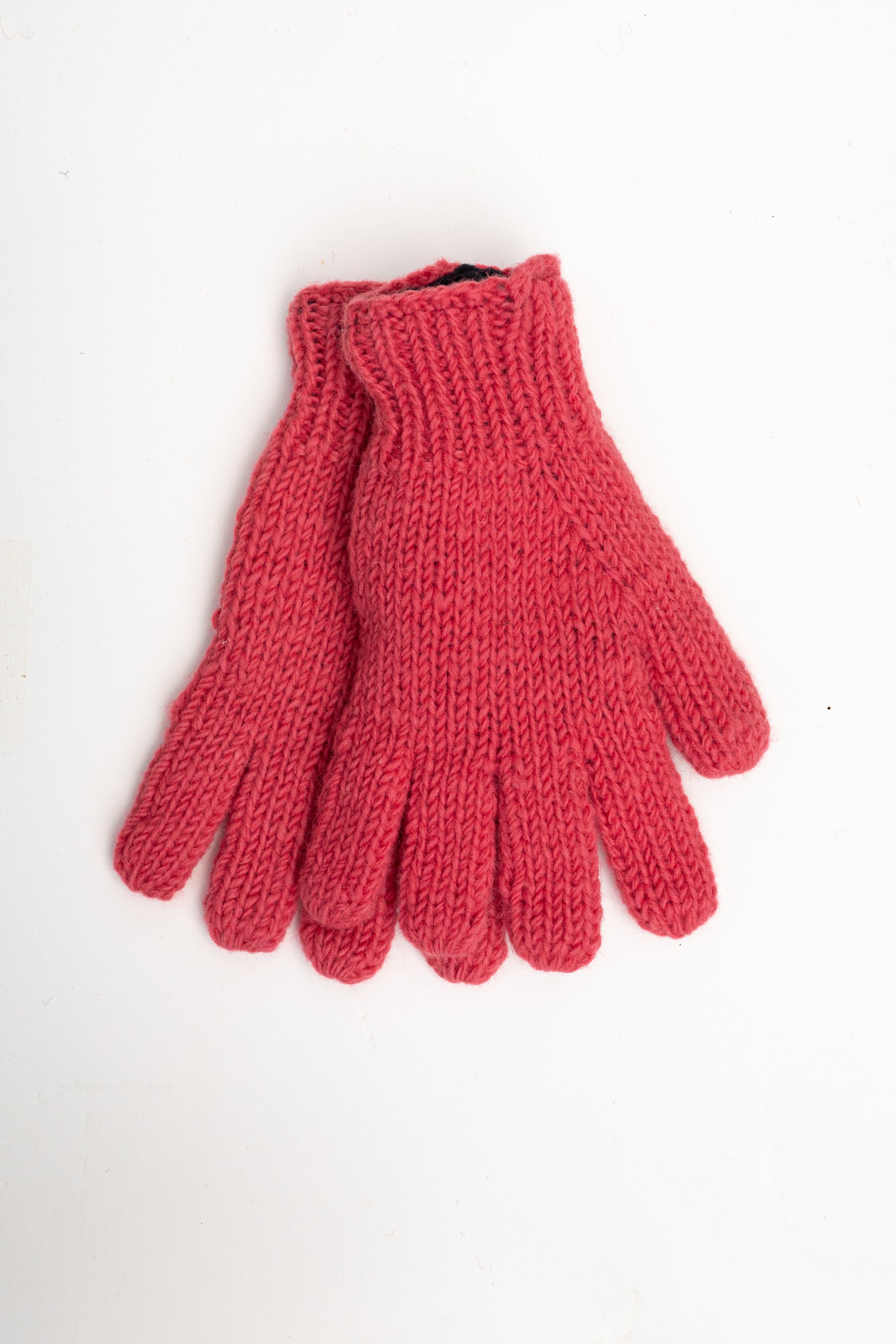 Solid Wool Gloves (Pink) - Made in Nepal
