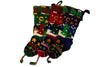 Knit Christmas Stocking with Mountain Tree Design (Green) - Made in Nepal