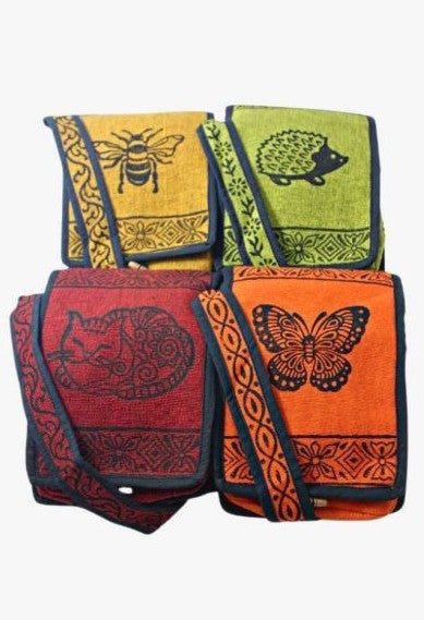 Blockprint Flap Bag, Small