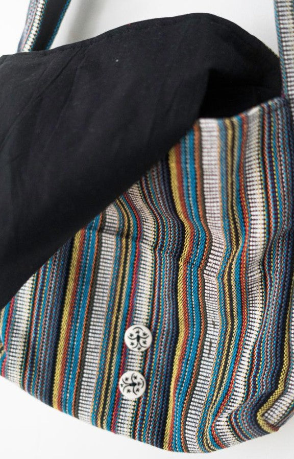 Gyari Stripe Messenger Bag (14" W x 10" H) - Assorted