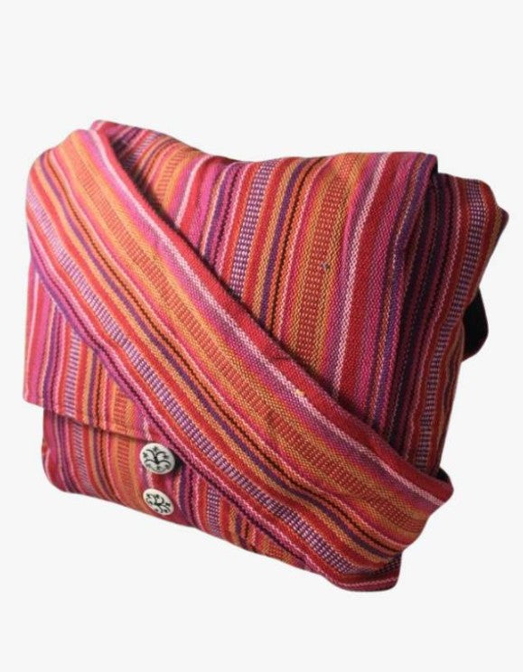 Gyari Stripe Messenger Bag (14" W x 10" H) - Assorted