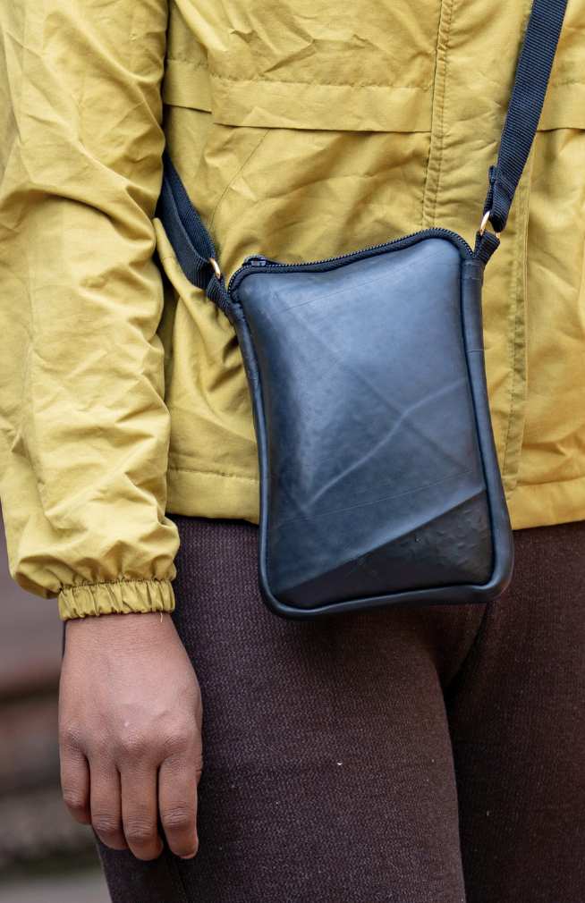 Recycled Tire Vertical Sling Bag (5" x 8")