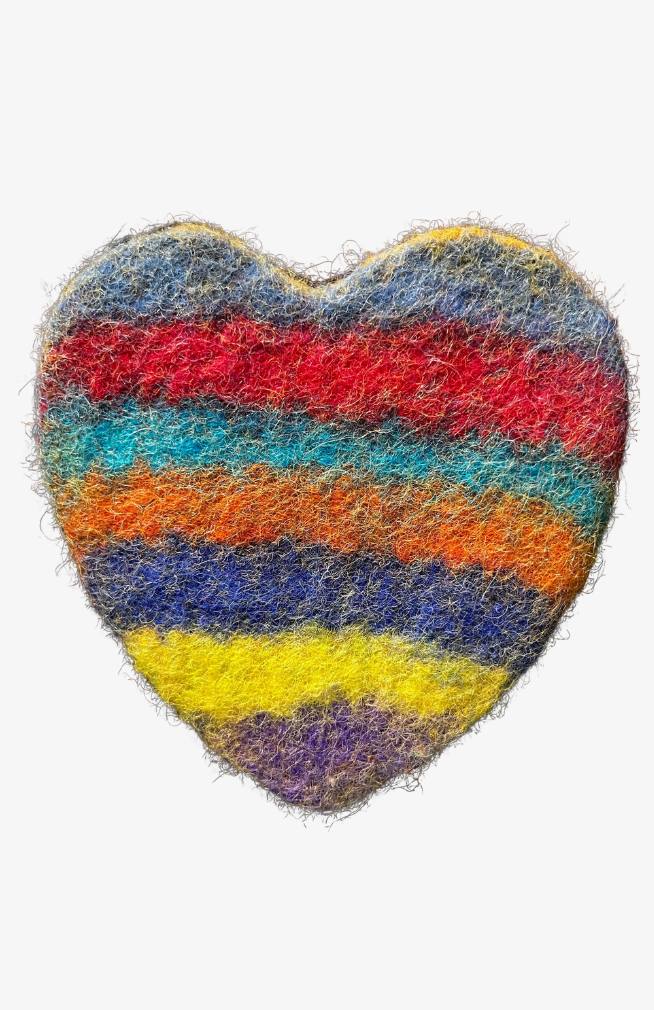 Heart-Shaped Felt Dish Scrubbers - Set of 3