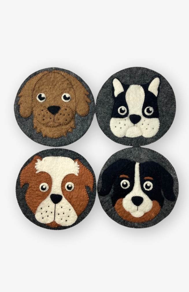 Dog Face Felt Trivet - Assorted