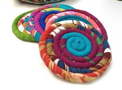 Recycled Sari Trivet (8" D)
