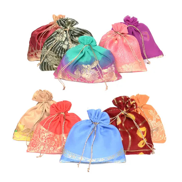 Recycled Sari Drawstring Gift Bag