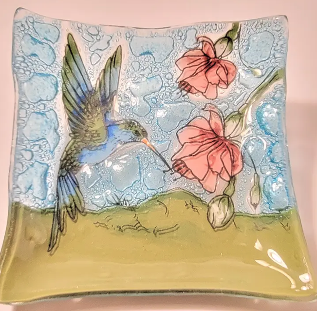 Square Fused Glass Dish - Assorted Design