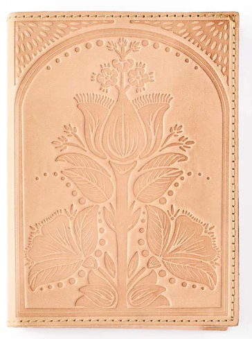 Floral Embossed Leather Journal