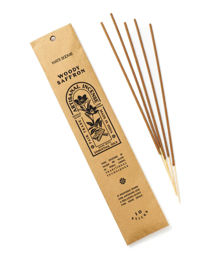 Woody Saffron Incense, 10 Sticks - Just Creations Woody Saffron Incense, 10 Sticks - Just Creations