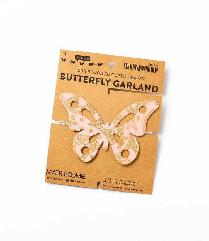 Butterfly Garland - Recycled Paper (84&quot; L)
