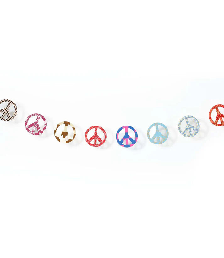 Peace Sign Garland - Recycled Paper (84" L)