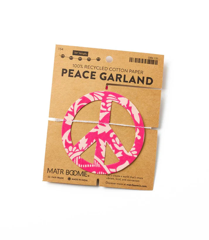 Peace Sign Garland - Recycled Paper (84&quot; L)