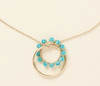 Beaded Hoop Pendant Necklace - Turquoise &amp; Gold - Matr Boomie (Jewelry)