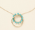 Beaded Hoop Pendant Necklace - Turquoise & Gold - Matr Boomie (Jewelry)